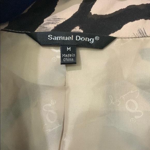 SAMUEL DONG Zebra Print Trench Coat - Picture 2 of 11
